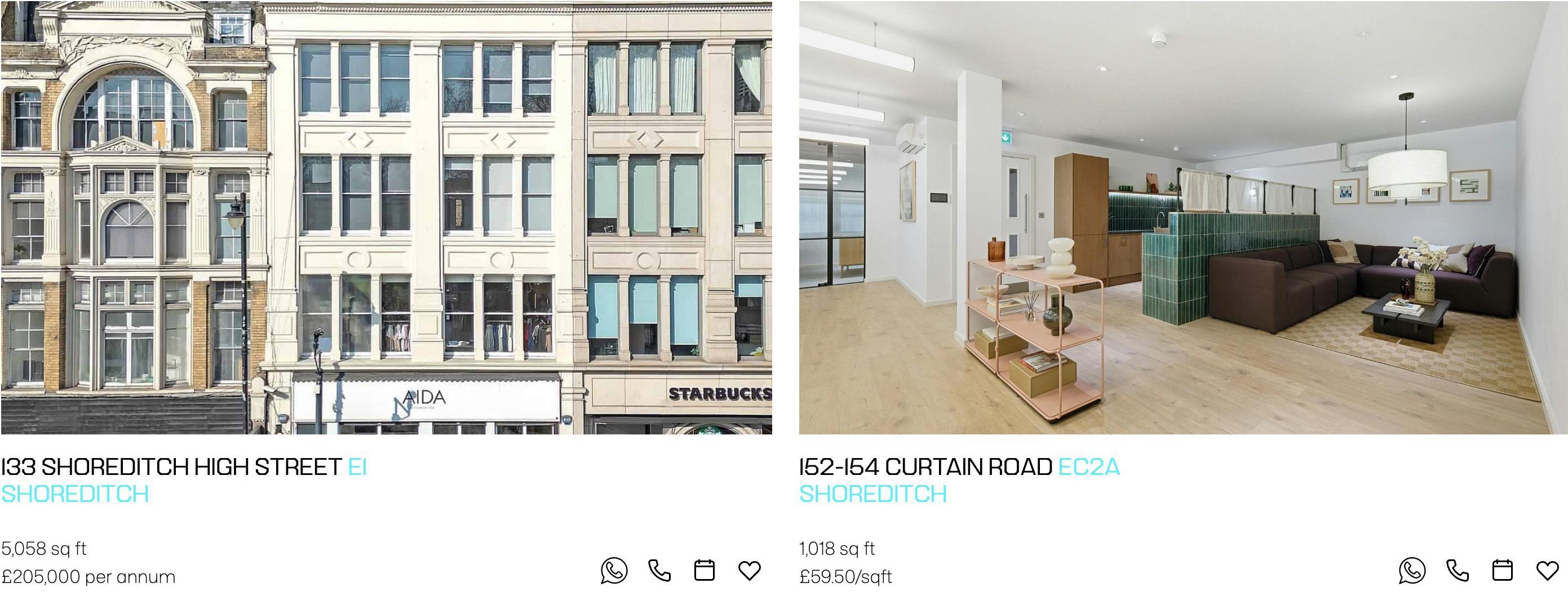 BELCOR office listings in Shoreditch, synced from Kato